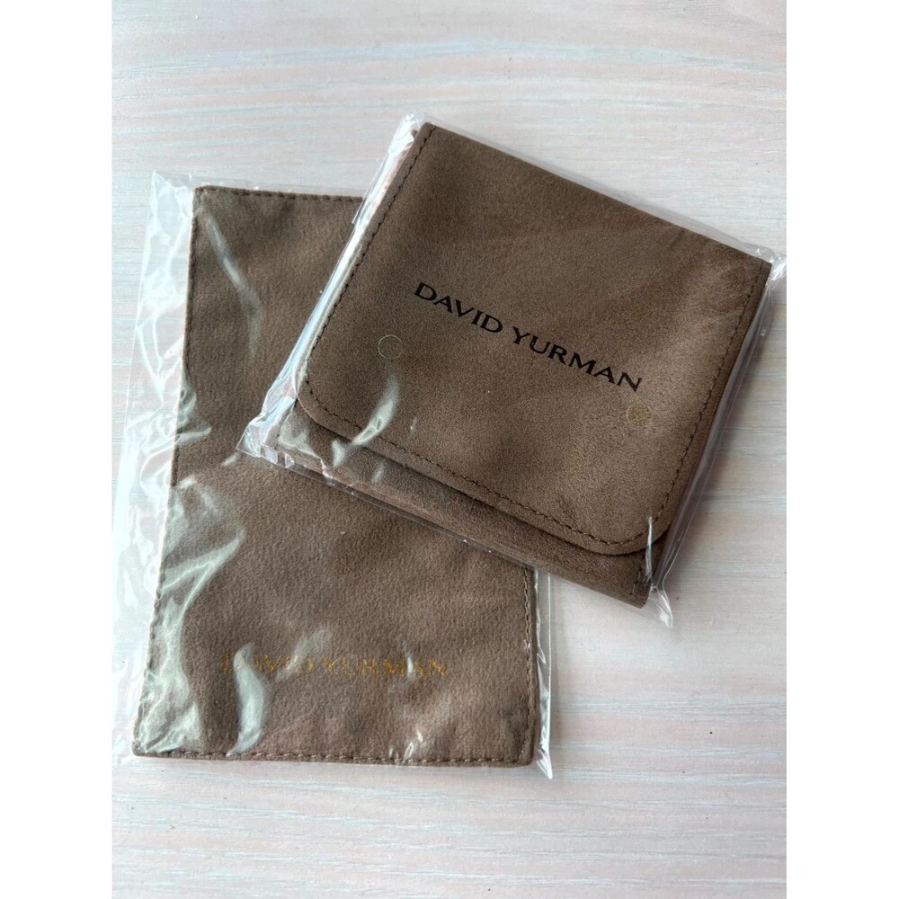 David Yurman Divided Jewelry Bag Pouch 4 X 4" Magnet closure cleaning cloth NWT